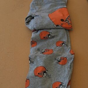 Kids Gray and Orange Football Helmet Pajama Set